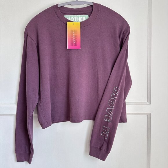 MOTHER Tops - NWT MOTHER DENIM Women's Sz XS Move It Twister Crop L/S Shirt Flint Purple $105